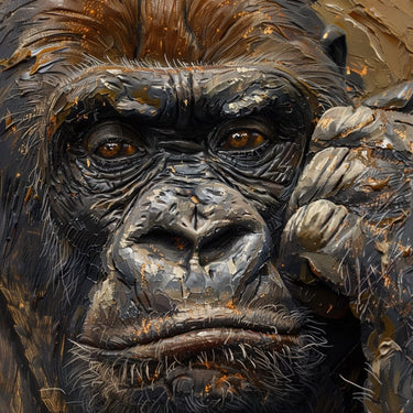 Oil Canvas of Monkey